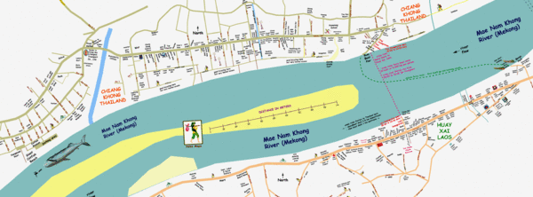 Chiang Khong, Thailand - Huay Xai, Laos City Maps Map