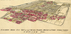 Chicago Meatpacking District and Stockyards (1890) Map