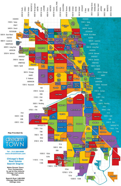 Chicago Neighborhoods Map Chicago IL • mappery