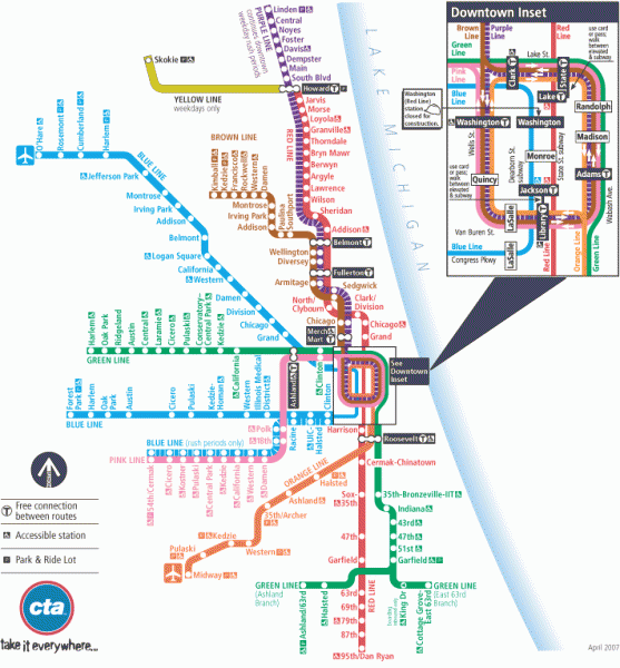 red line chicago map