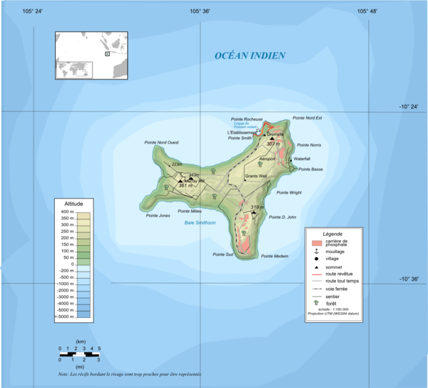 Christmas Island Map