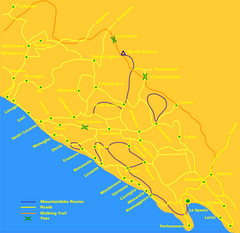 Cinque Terre Mountain Biking Trail Map