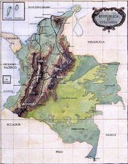 Colombia Terrain Map