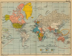 Colonial Posessions and Commercial Highways 1910 World Map