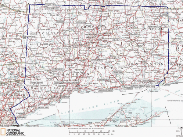 Conneticut state map