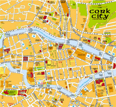 Cork, Ireland Tourist Map