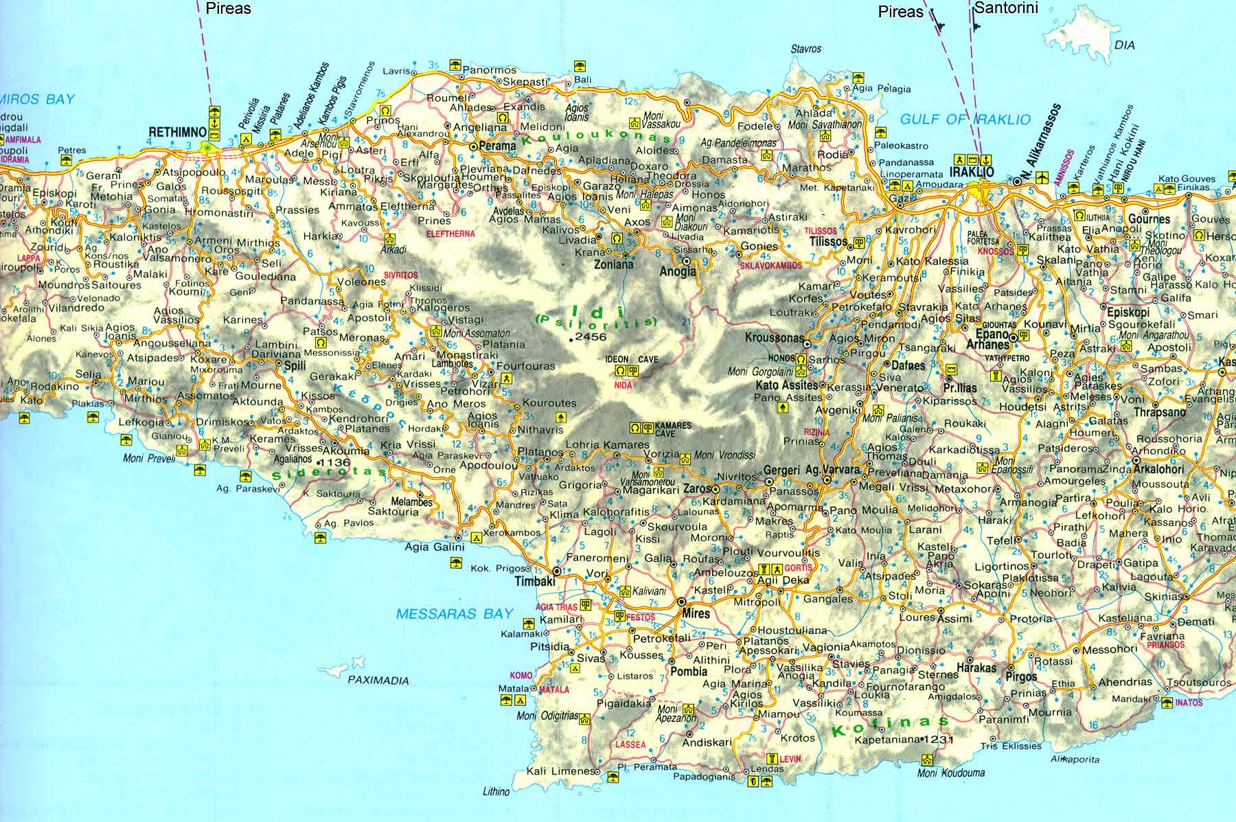 Road Map Of Crete Crete Island Map - Crete • Mappery