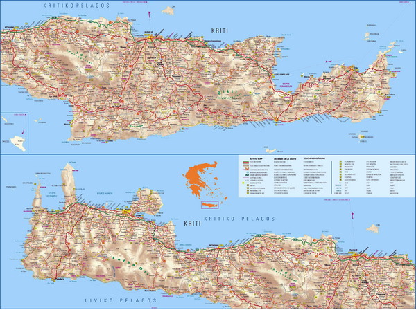 Crete Island Road Map