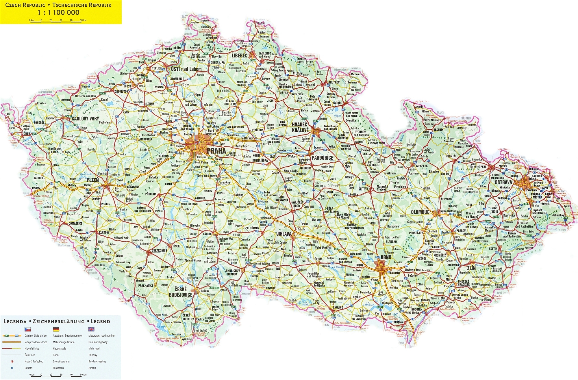 njemačka zemljopisna karta ČEŠKA Karta Češke – Autokarta – Zemljovid | Gorila njemačka zemljopisna karta