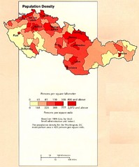 Czechoslovakia Population Density Map