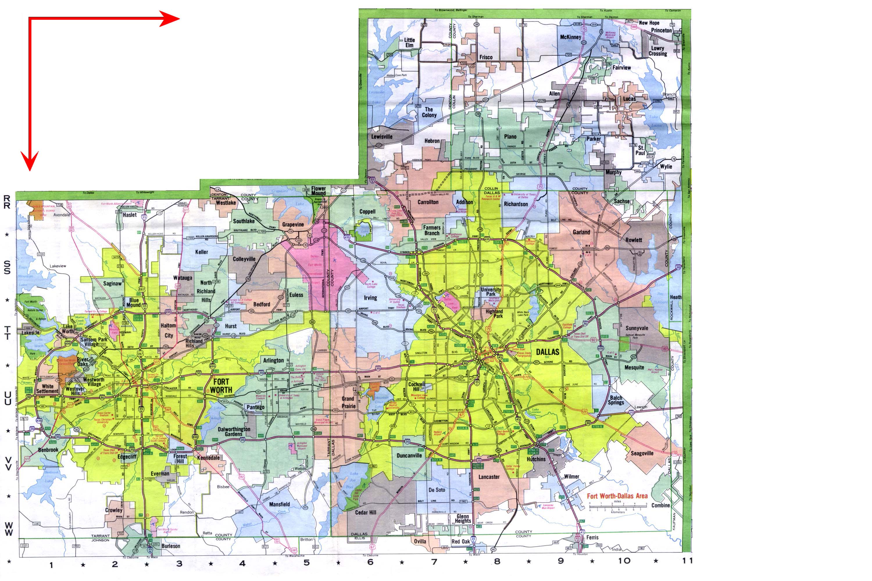 Dallas- Fort Worth Map - Dallas Texas USA • mappery
