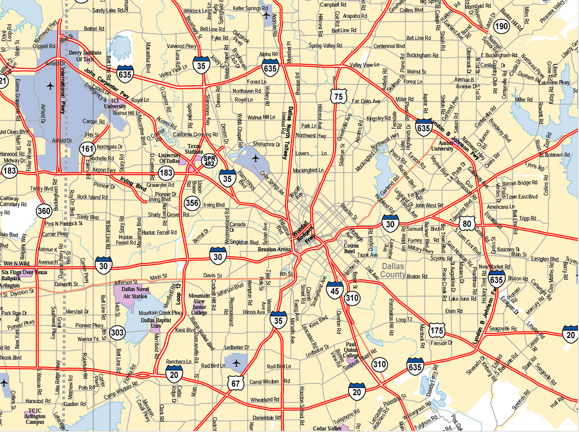 Dallas Texas City Map Dallas Texas Usa • Mappery