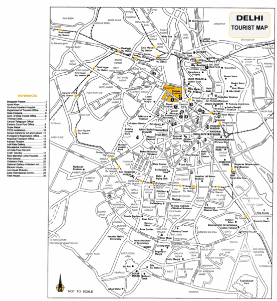 Delhi India Tourist Map