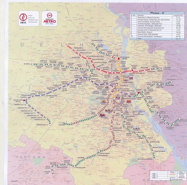 delhi metro map. Fullsize Delhi Metro Map