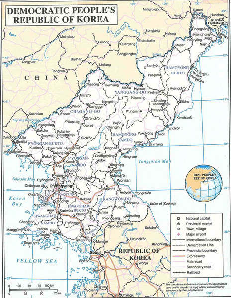 north korea map. Map of the DPRK (North Korea)