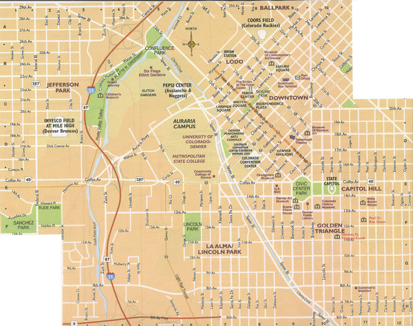 Denver, Colorado City Map