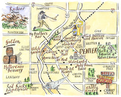 Denver Tourist Illustrated map