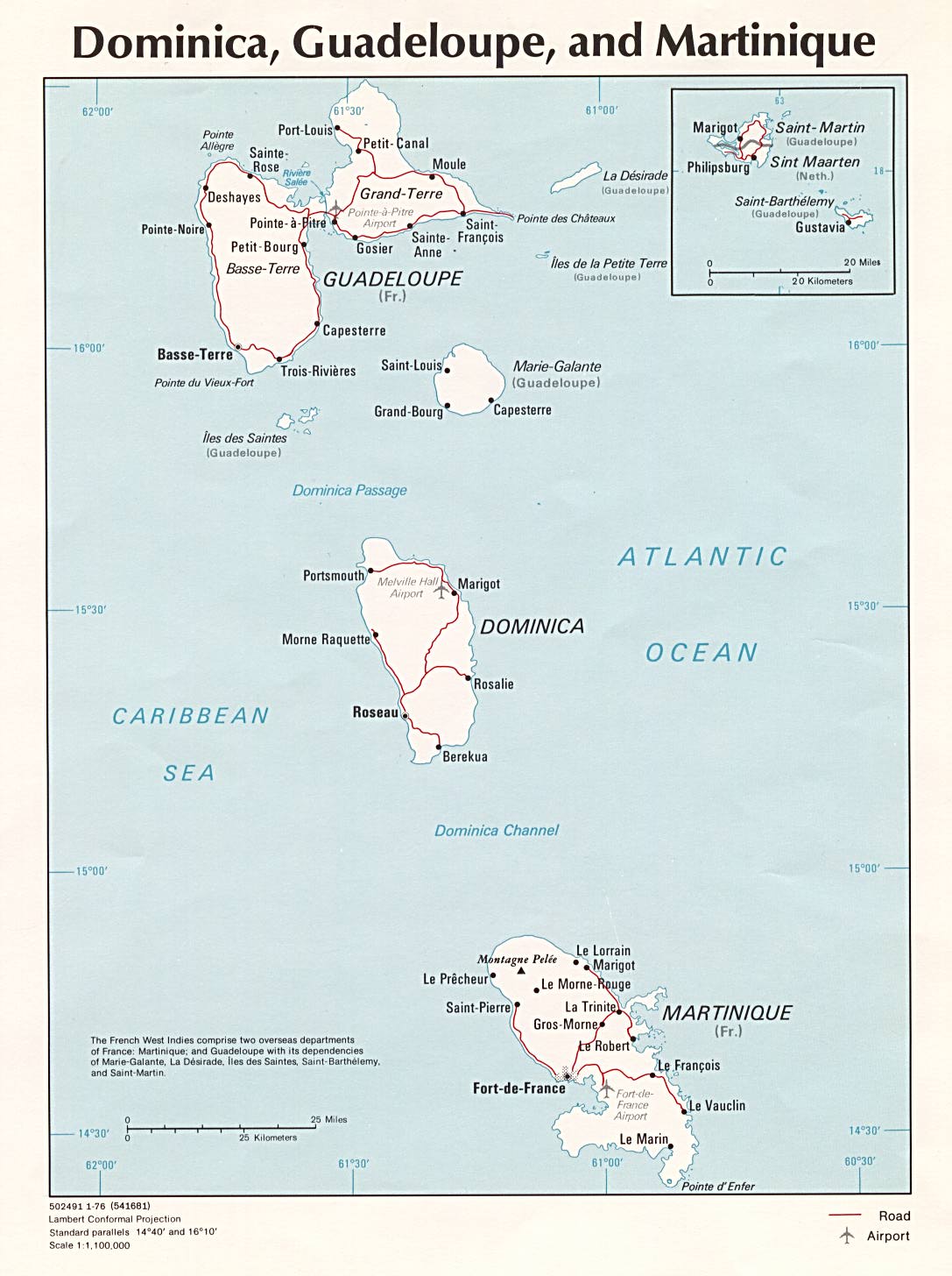 Dominica Guadeloupe And Martinique Map La Plaine Dominica • Mappery 2886