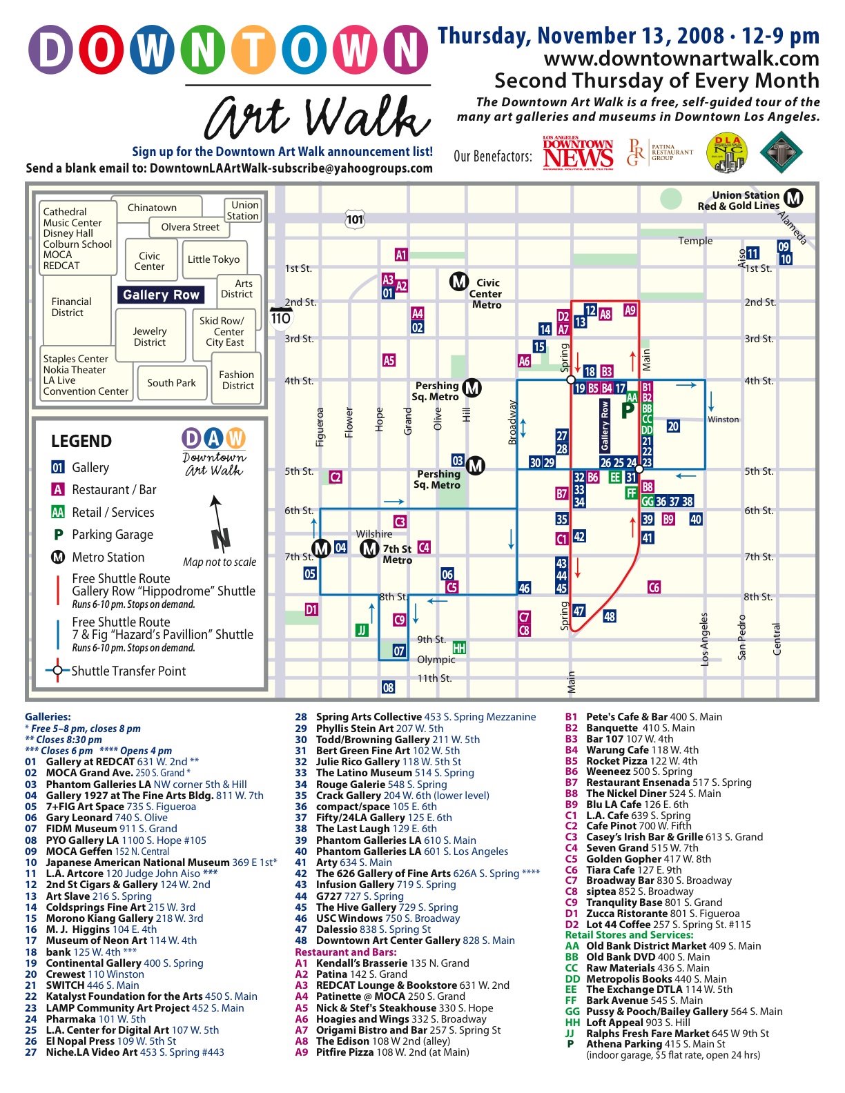 Downtown ArtWalk Map Downtown Los Angeles CA USA • mappery