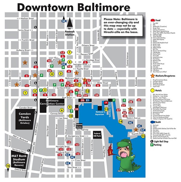 Downtown Baltimore Tourist Map