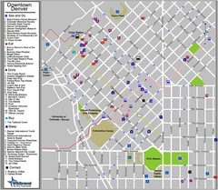 Downtown Denver, Colorado Tourist Map