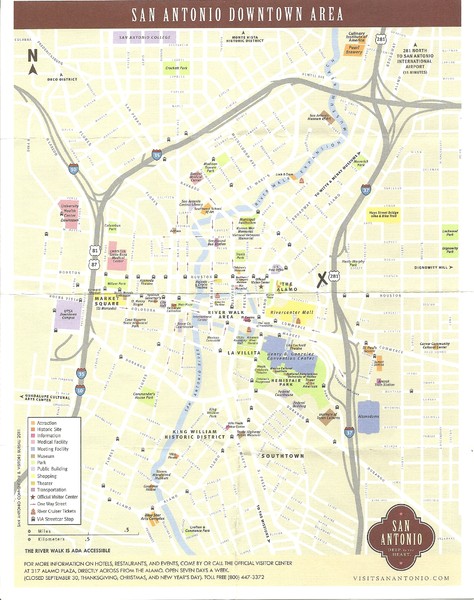 Downtown San Antonio Map San Antonio Tx Mappery