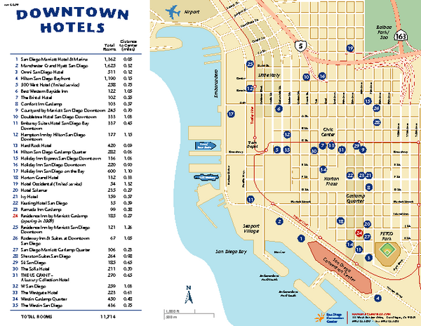 Downtown San Diego Tourist Map
