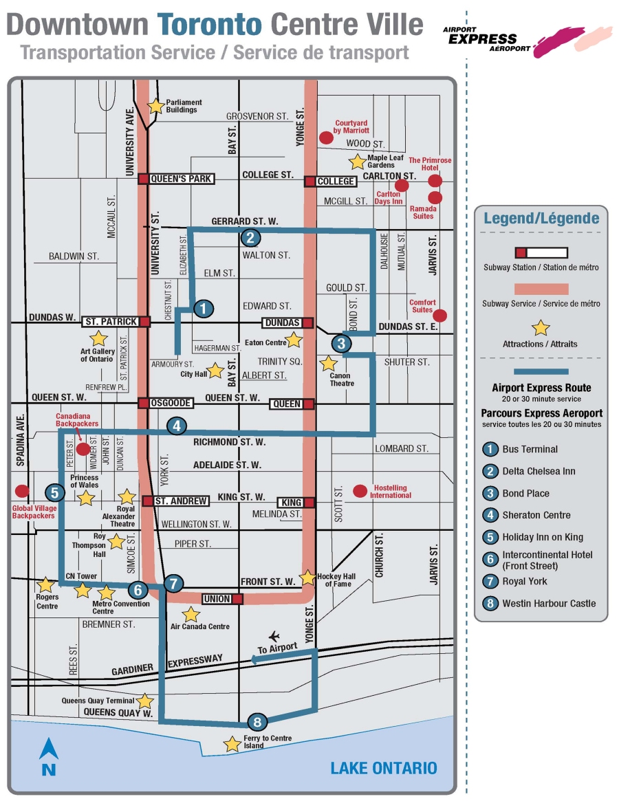 Downtown Toronto Tourist Map Toronto Mappery