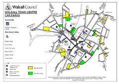 Downtown Walsall Parking Map