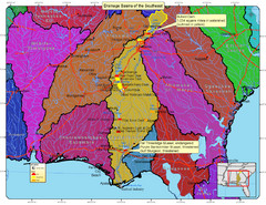 Drainage Basins of the Southeast United States Map