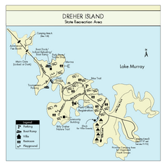 Dreher Island State Park Map