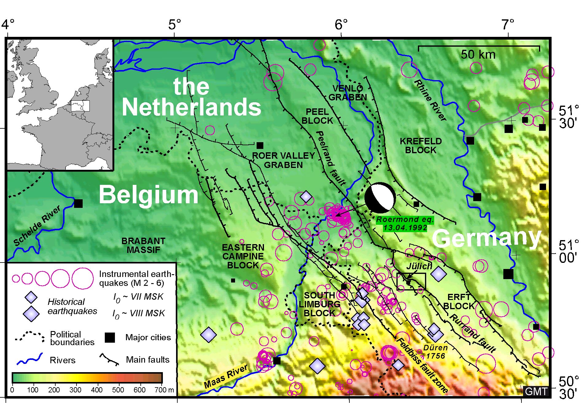 Earthquake in Lower Rhine Map - Belgium • mappery 