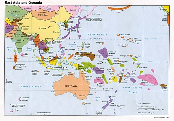 Fullsize East Asia and Oceania Political Map