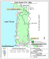 East Shore Lake Tahoe Off-highway Vehicle Map