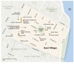East Village walking tour map