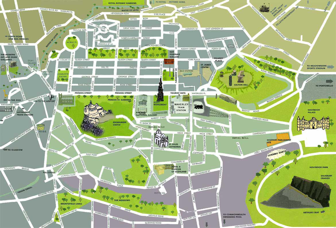 Edinburgh Sightseeing Map Pdf