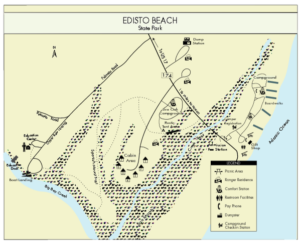 Fullsize Edisto Beach State Park Map. 32.50908 -80.303513 13 satellite