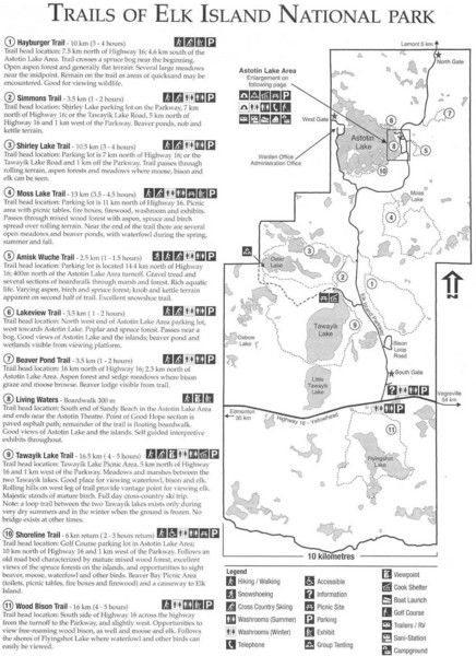 Elk Island National Park Trail Map