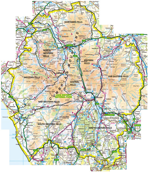 English Lake District (Cumbria) Map