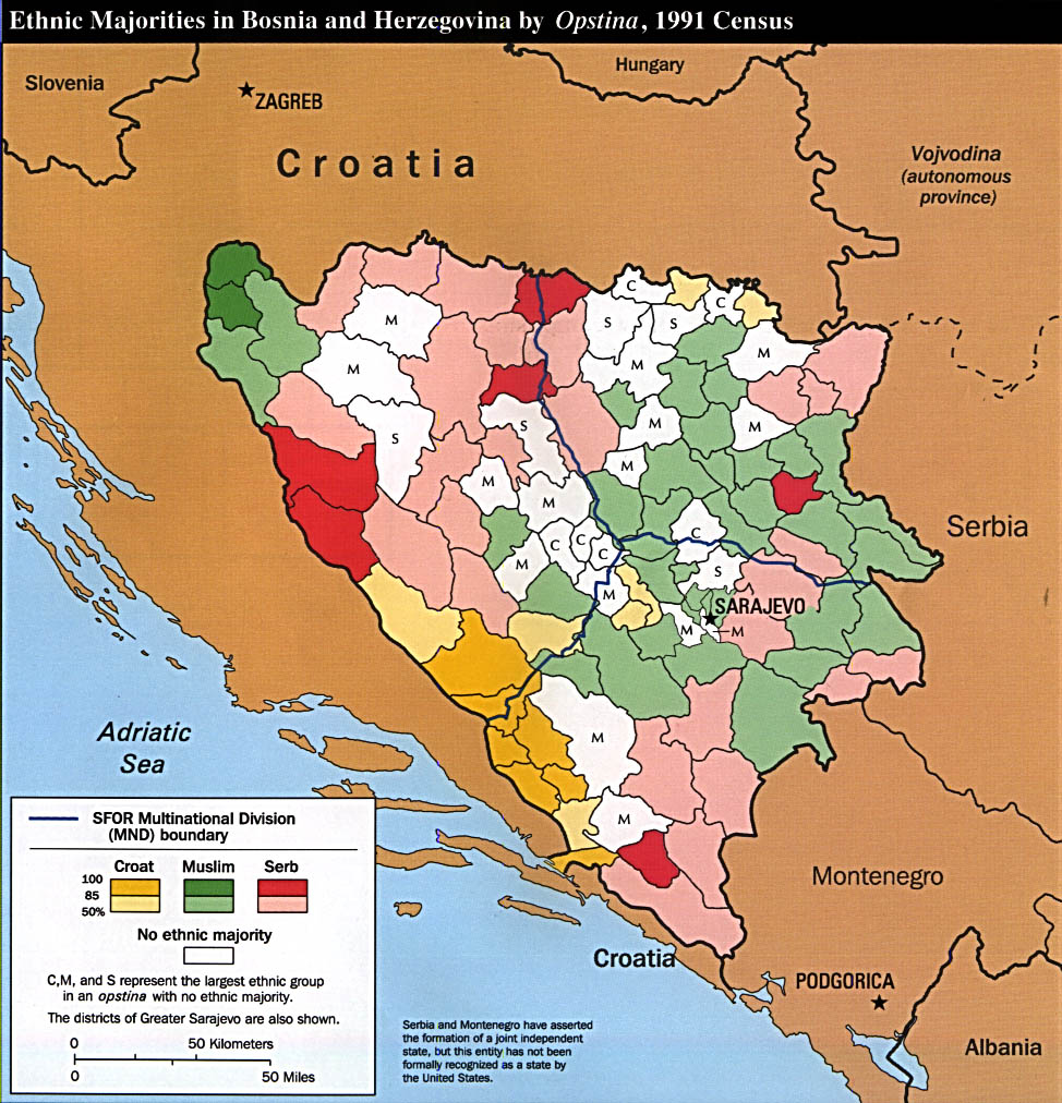 Ethnic Majorities In Bosnia And Herzegovina Map Bosnia • Mappery