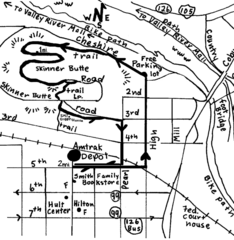 Eugene Oregon Walk, Skinner Butte and River Path Map