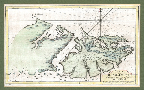 Falkland Islands 1760 Map