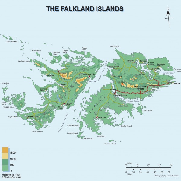 View LocationView Map. click for. Fullsize Falkland Islands Elevation Map