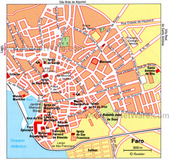 Faro, Portugal Tourist Map