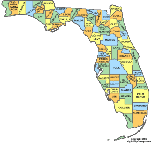zip code map of florida Florida Counties Map Florida Mappery zip code map of florida