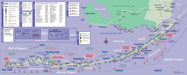 map of florida keys islands. Map of the Florida Keys includes all islands, dive sites, boat launches and 