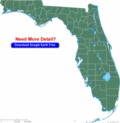 Florida Physical Map with Relief