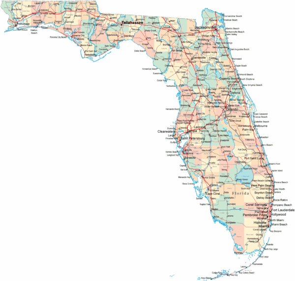 Fullsize Florida Road Map