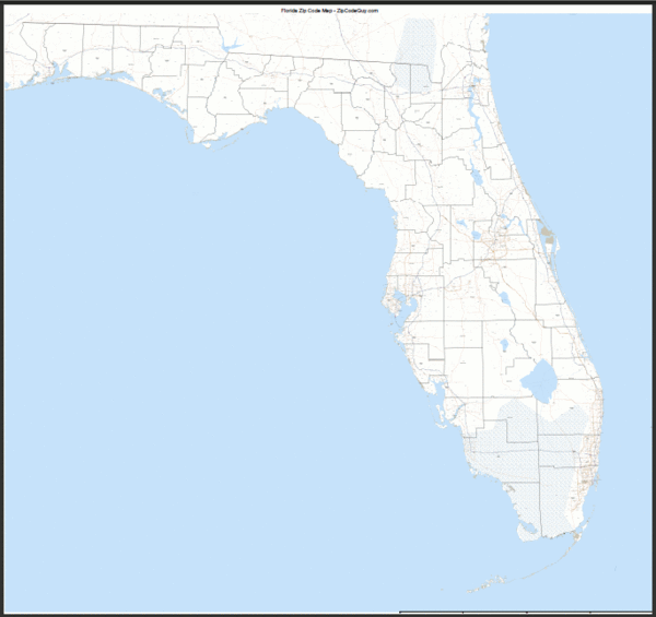 Florida Zip Code Map - Florida • mappery