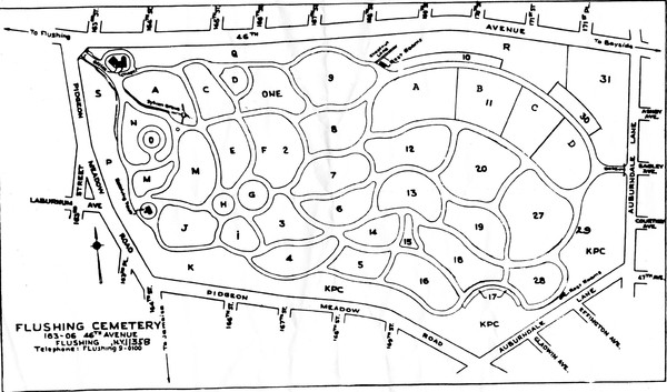Flushing Cemetery Map